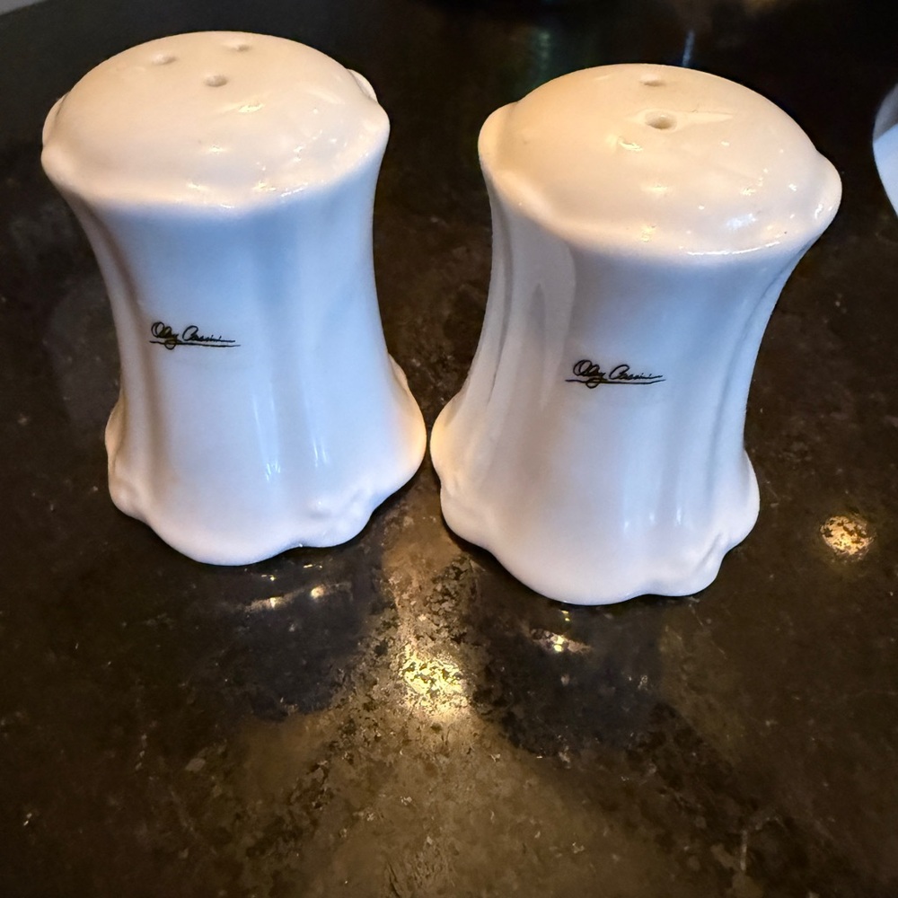 Vintage Olga Cassini White porcelain Salt and Pepper Shakers